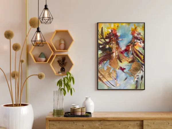 Golden Roosters oil painting