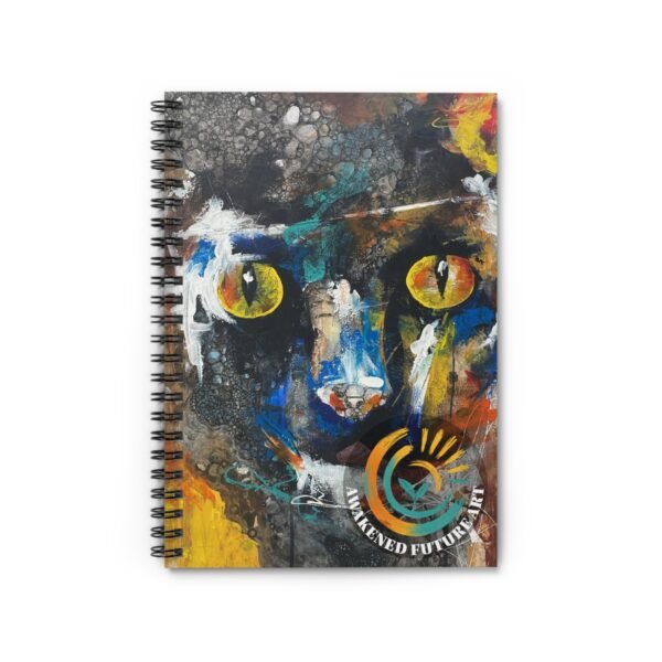 Awakened Future Art Spiral Notebook – Black Cat Cover | 118 Pages