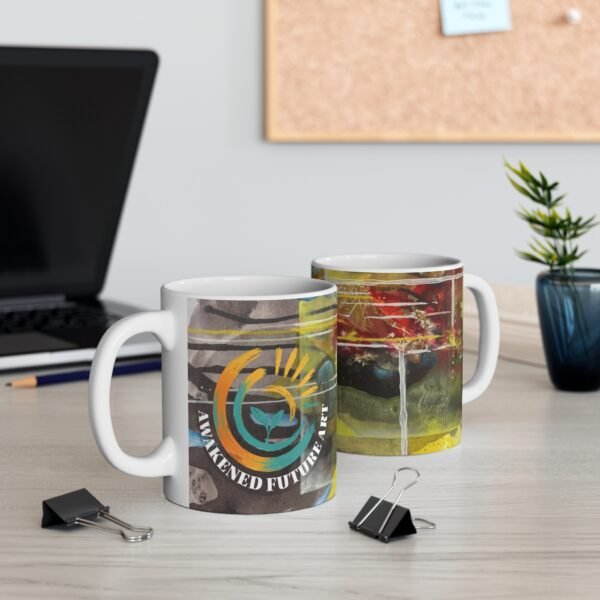 Awakened Future Art Ceramic Mug 11oz - Collection: Lively Reality – Realidad Vibrante