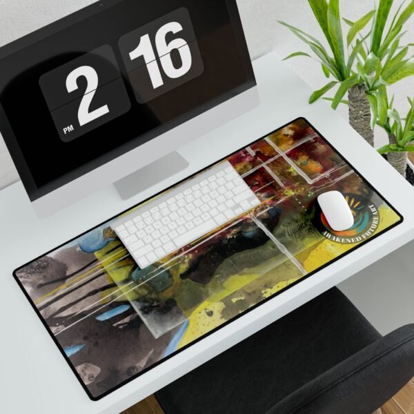 Awakened Future Art Desk Mat – Lively Reality | Anti-Slip Artistic Mouse Pad