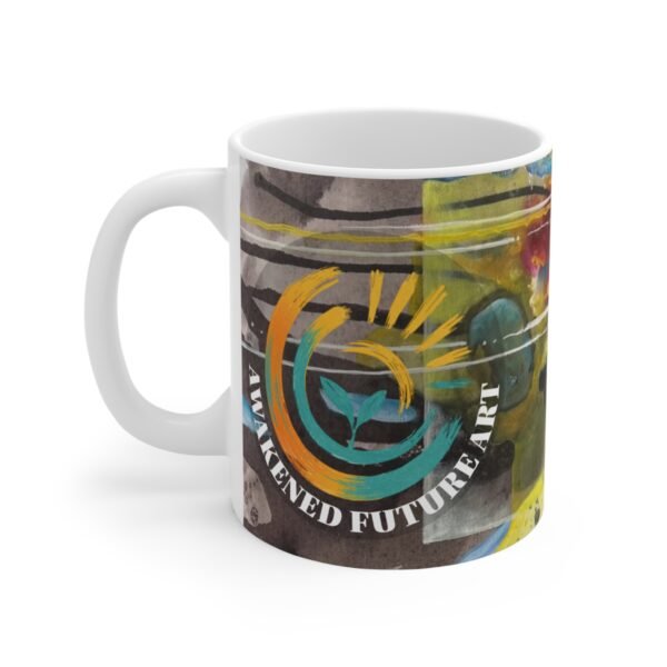 Awakened Future Art Ceramic Mug 11oz - Collection: Lively Reality – Realidad Vibrante