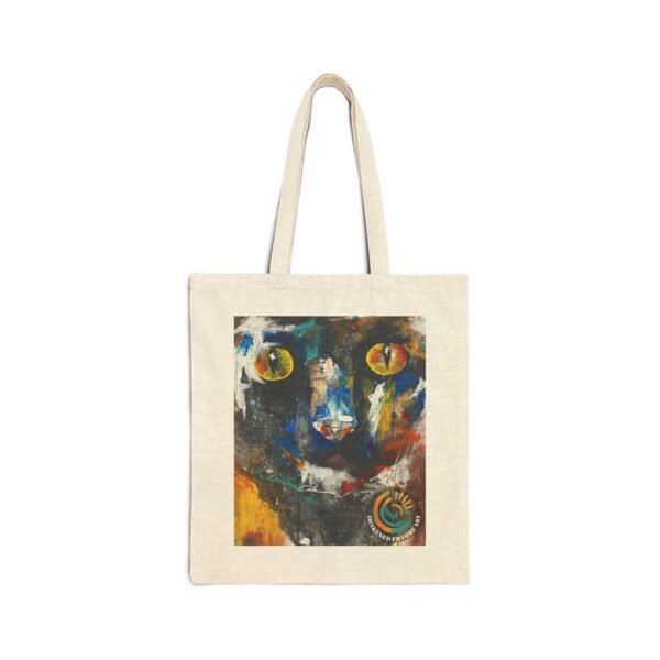 Awakened Future Art Tote Bag – Black Cat Artwork | Cotton Canvas