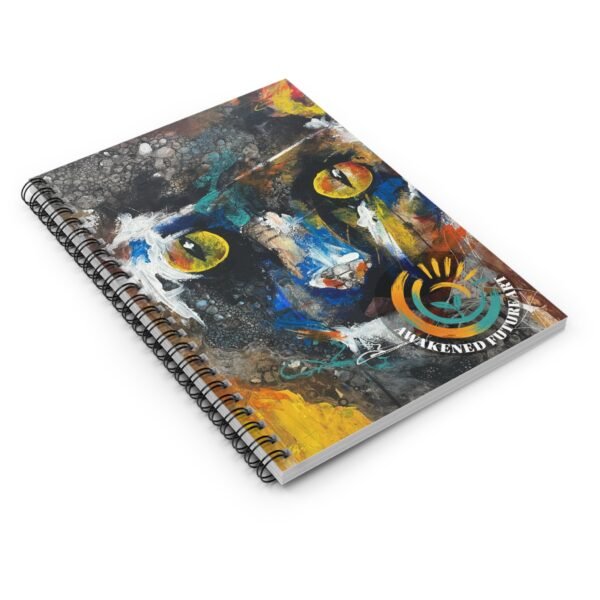 Awakened Future Art Spiral Notebook – Black Cat Cover | 118 Pages