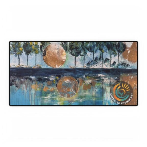 Awakened Future Art Desk Mat – Reflected Harmony | Anti-Slip Artistic Mouse Pad