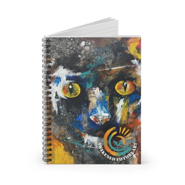 Awakened Future Art Spiral Notebook – Black Cat Cover | 118 Pages
