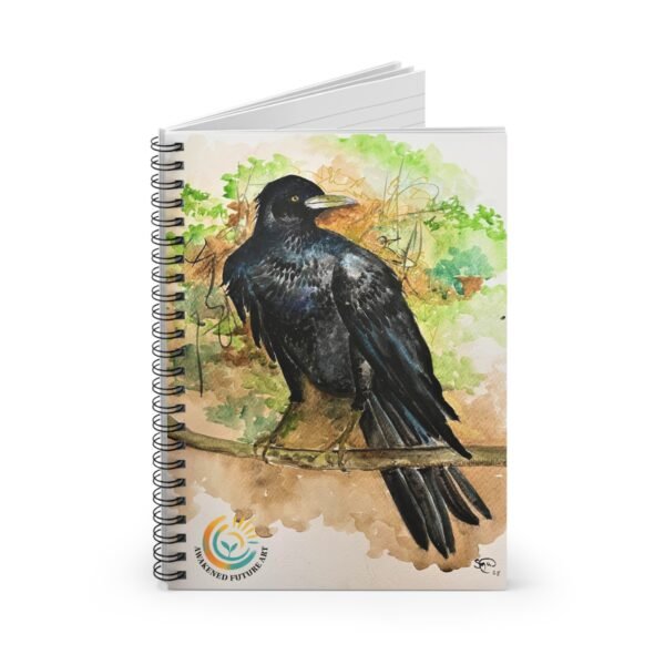 "Dark Messenger" Awakened Future Art Spiral Notebook – Black Cat Cover | 118 Pages