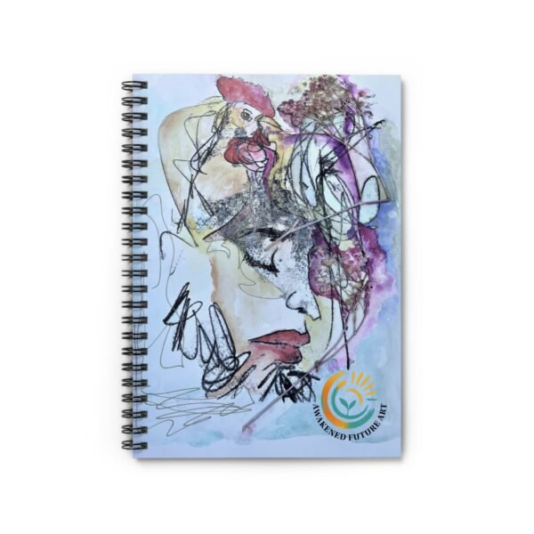 "Bearer of the Awakening" Artistic Spiral Notebook – Abstract Portrait Journal – 118 Pages