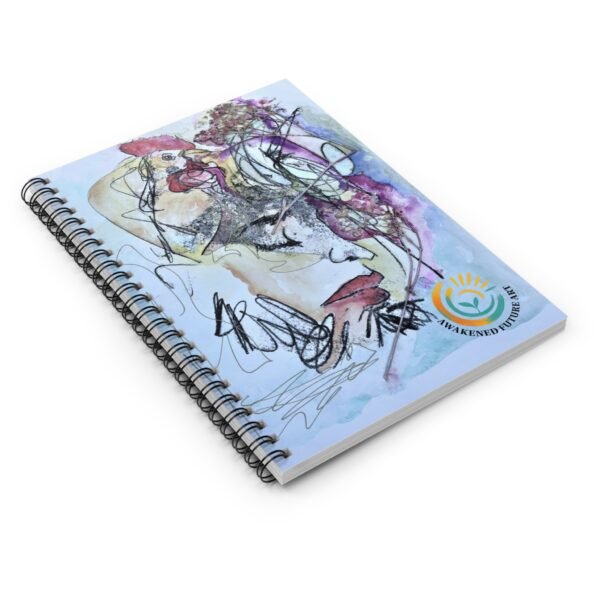 "Bearer of the Awakening" Artistic Spiral Notebook – Abstract Portrait Journal – 118 Pages