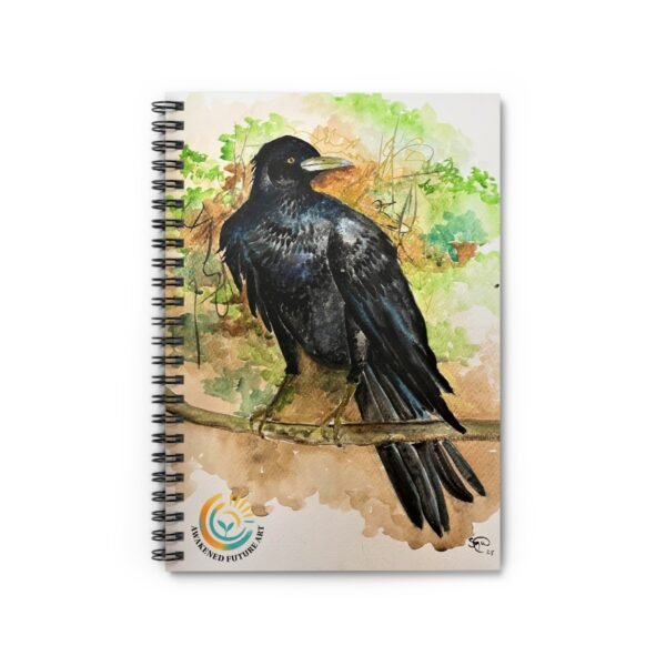 "Dark Messenger" Awakened Future Art Spiral Notebook – Black Cat Cover | 118 Pages