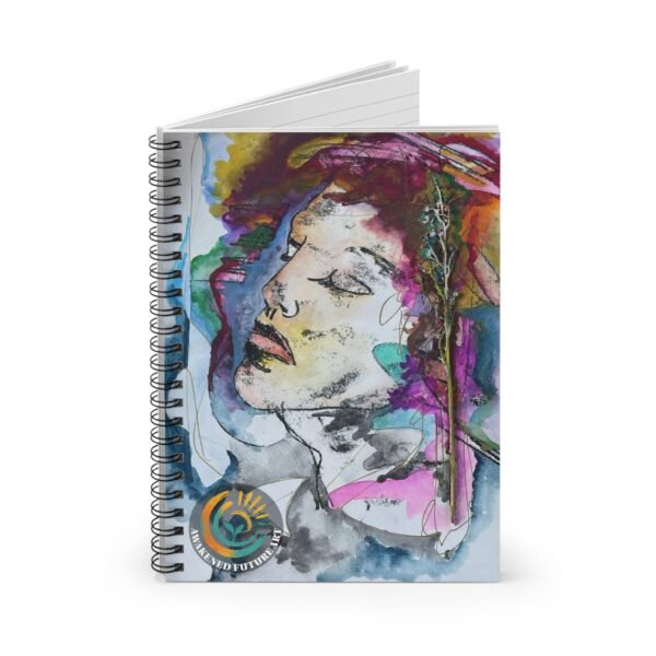"The Face 2" Artistic Spiral Notebook – Abstract Portrait Journal - 118 Pages