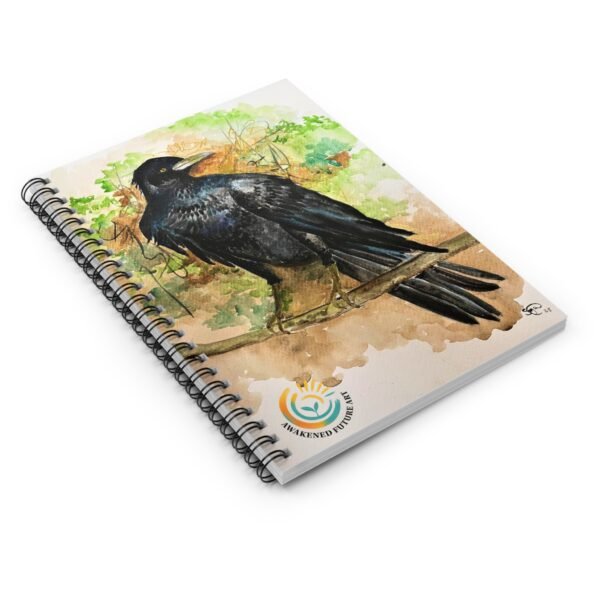 "Dark Messenger" Awakened Future Art Spiral Notebook – Black Cat Cover | 118 Pages