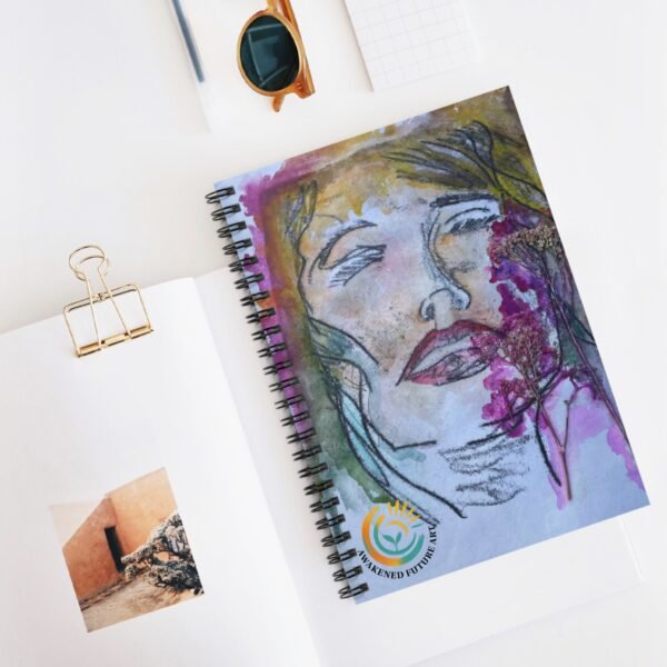 "The Face" Artistic Spiral Notebook – Abstract Portrait Journal - 118 Pages